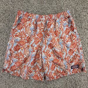 Vineyard Vines Swim Trunks Men Medium Outdoors Bathing Suit Seahorse Orange Blue